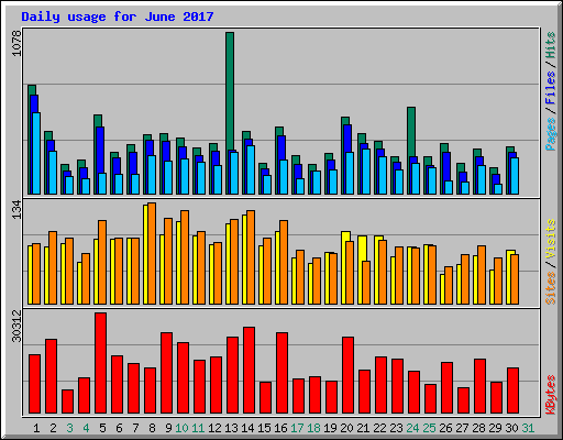 Daily usage for June 2017