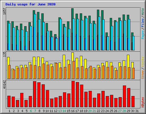 Daily usage for June 2020