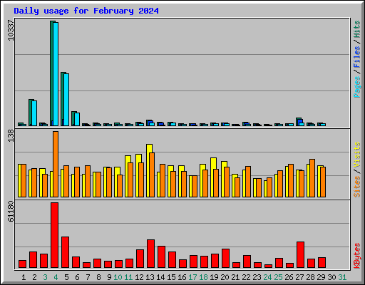 Daily usage for February 2024