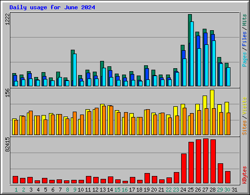 Daily usage for June 2024