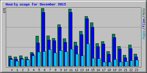 Hourly usage for December 2015