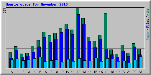 Hourly usage for November 2016