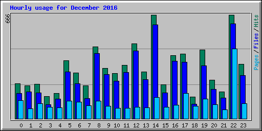 Hourly usage for December 2016