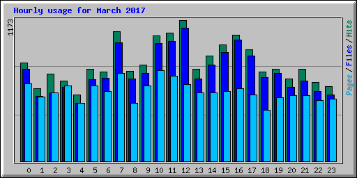 Hourly usage for March 2017