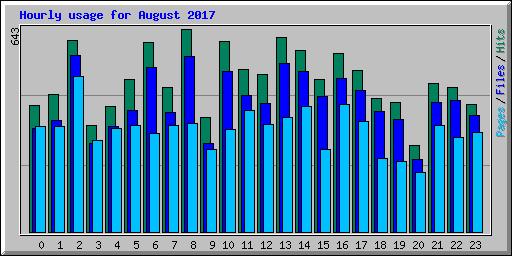 Hourly usage for August 2017