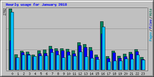 Hourly usage for January 2018