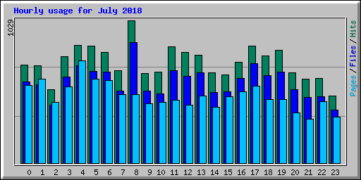 Hourly usage for July 2018