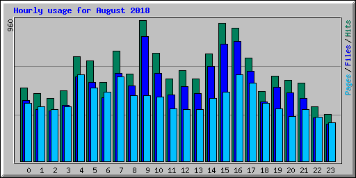 Hourly usage for August 2018