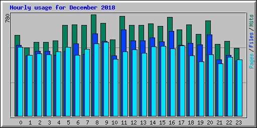 Hourly usage for December 2018