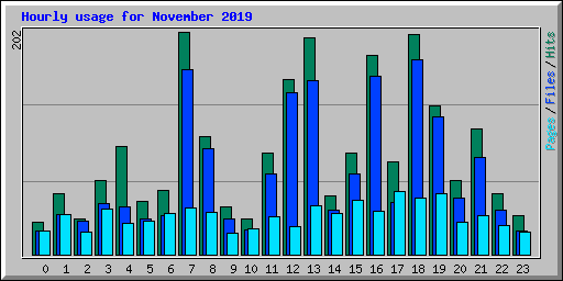 Hourly usage for November 2019