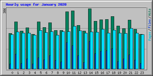 Hourly usage for January 2020