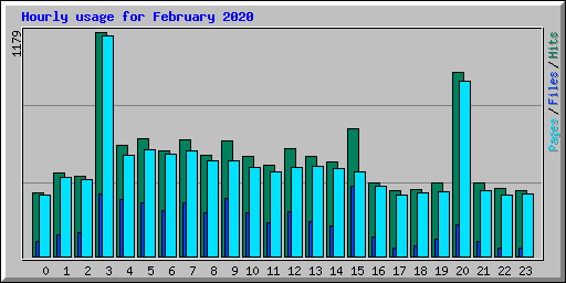 Hourly usage for February 2020