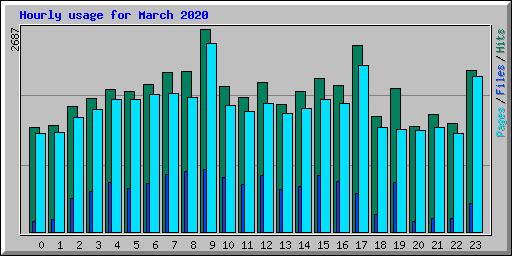 Hourly usage for March 2020