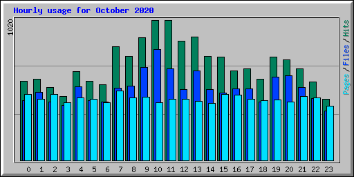 Hourly usage for October 2020