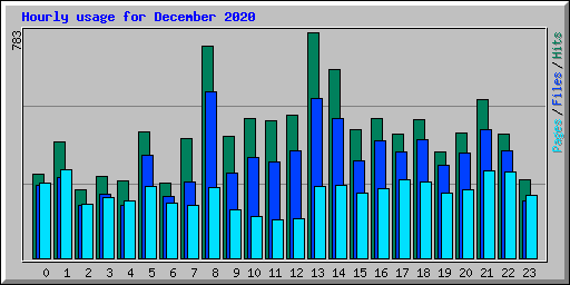 Hourly usage for December 2020