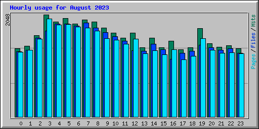 Hourly usage for August 2023