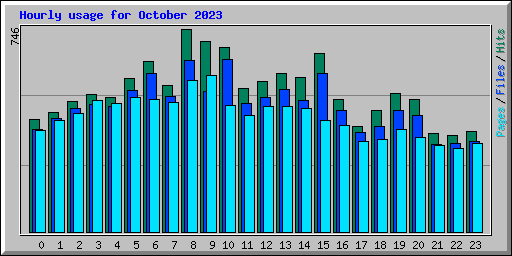 Hourly usage for October 2023