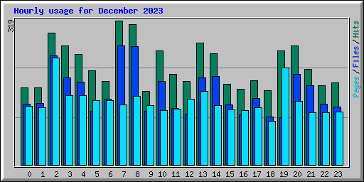 Hourly usage for December 2023