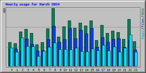 Hourly usage for March 2024