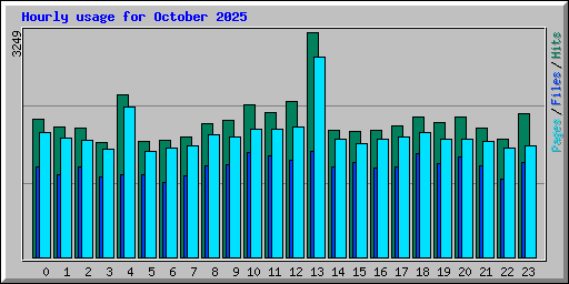 Hourly usage for October 2025
